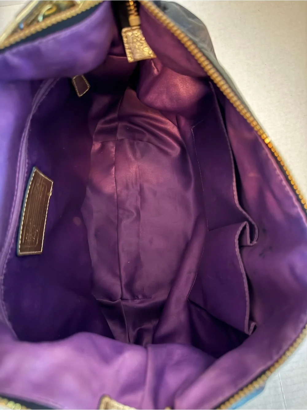 Coach Black Leather Hobo with Gold Hardware